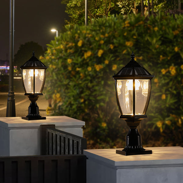 Vintage Garden Light With Elegant Glass Design For Pathways, Yards, And Patios 2-Pack